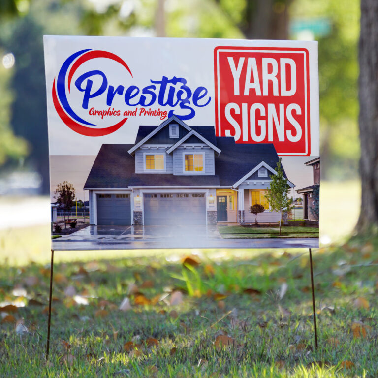 Real Estate Yard Sign Design Mockup by GraphicsFamily.com